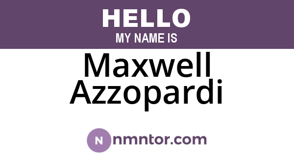Maxwell Azzopardi
