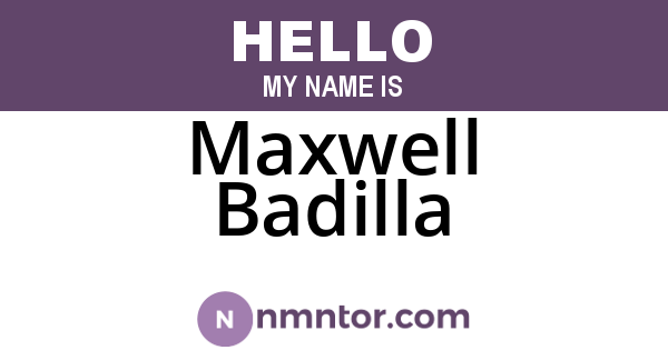 Maxwell Badilla