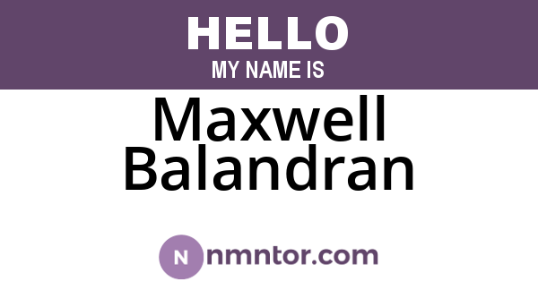 Maxwell Balandran
