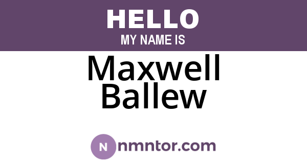 Maxwell Ballew