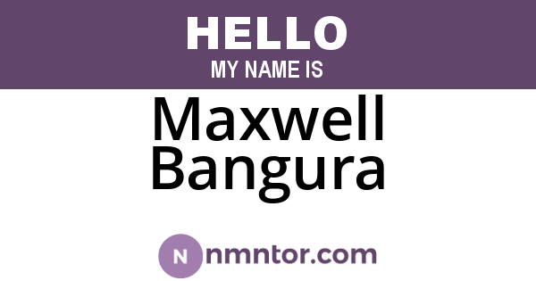 Maxwell Bangura