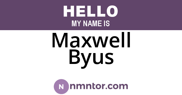 Maxwell Byus