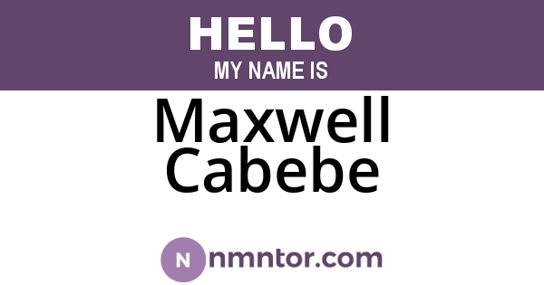 Maxwell Cabebe
