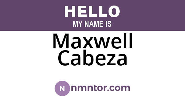 Maxwell Cabeza