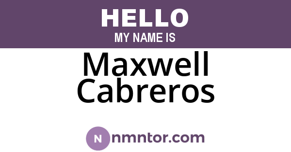Maxwell Cabreros