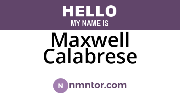 Maxwell Calabrese