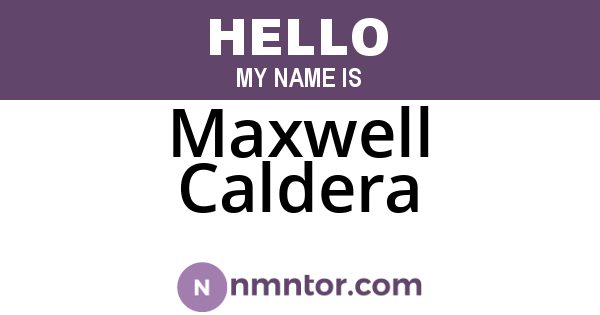 Maxwell Caldera