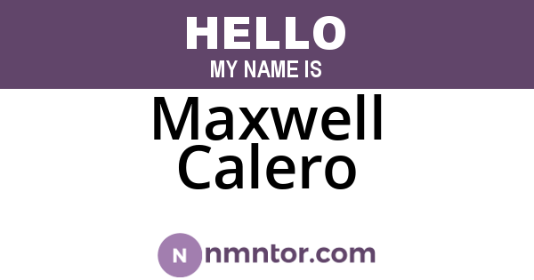Maxwell Calero