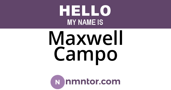 Maxwell Campo