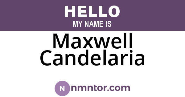 Maxwell Candelaria