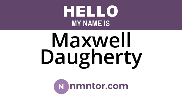 Maxwell Daugherty