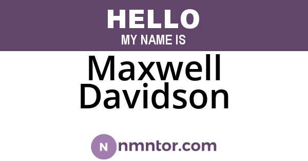 Maxwell Davidson