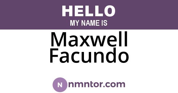 Maxwell Facundo