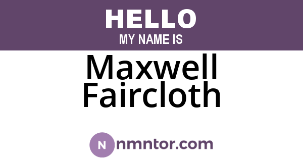 Maxwell Faircloth