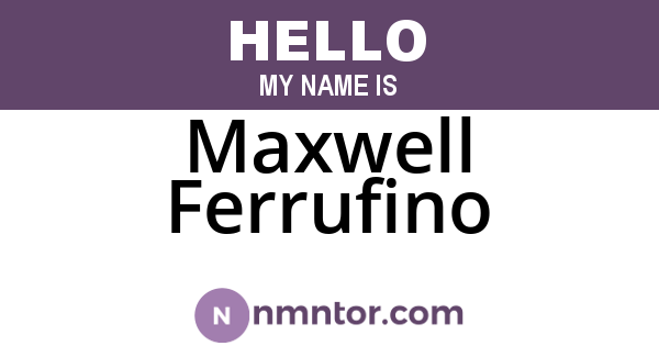 Maxwell Ferrufino