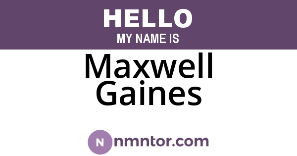 Maxwell Gaines