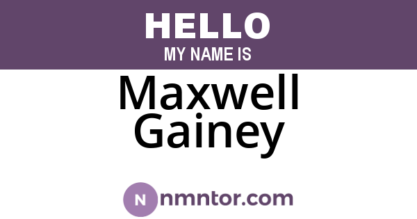 Maxwell Gainey