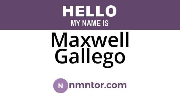 Maxwell Gallego