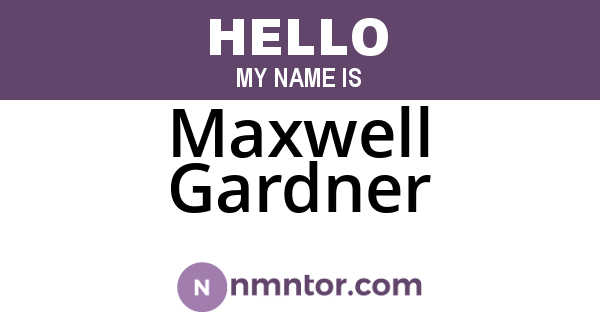 Maxwell Gardner