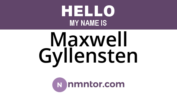 Maxwell Gyllensten