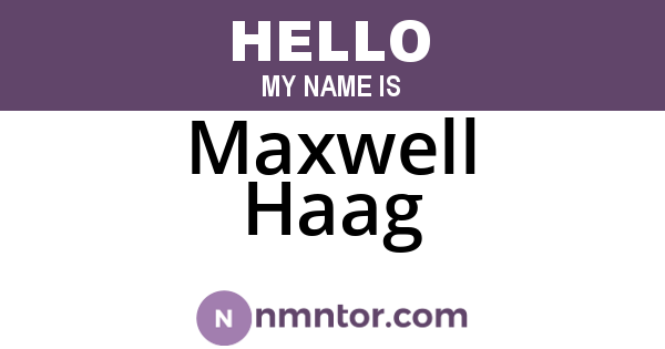 Maxwell Haag