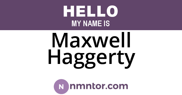 Maxwell Haggerty