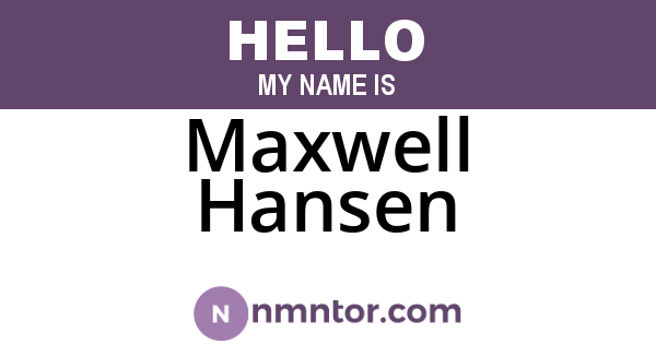 Maxwell Hansen