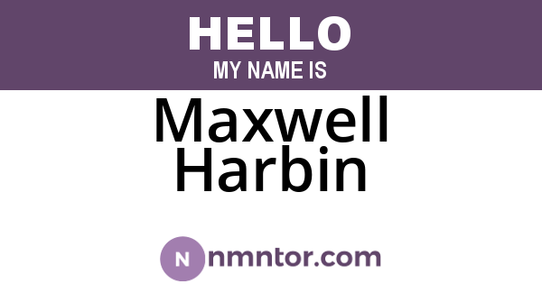 Maxwell Harbin