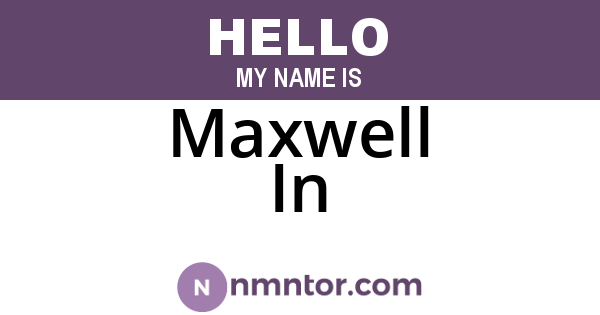Maxwell In