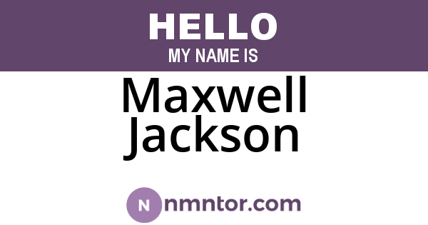 Maxwell Jackson
