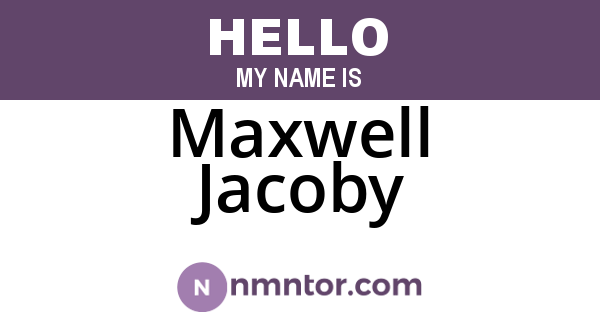 Maxwell Jacoby
