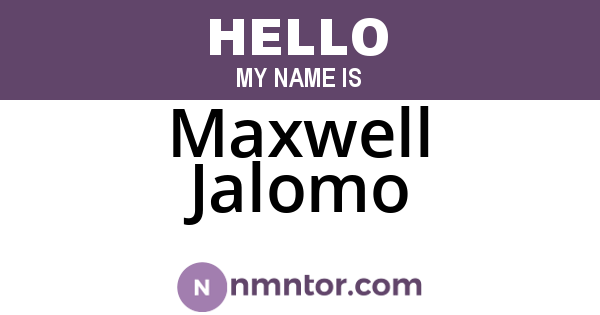 Maxwell Jalomo