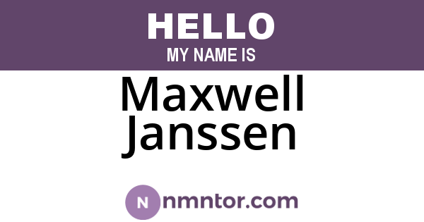 Maxwell Janssen