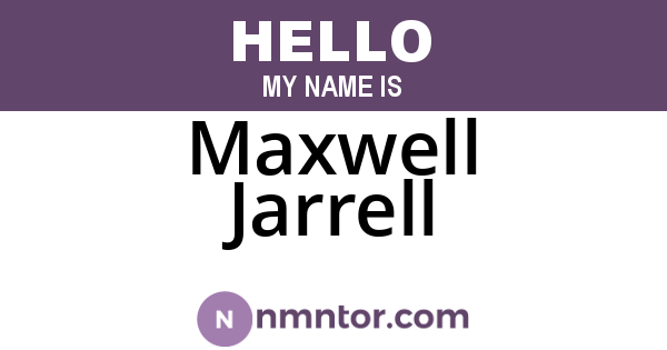 Maxwell Jarrell