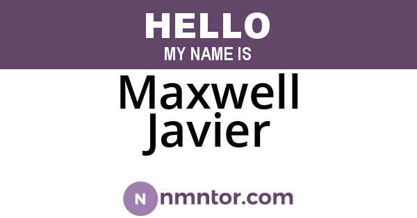 Maxwell Javier