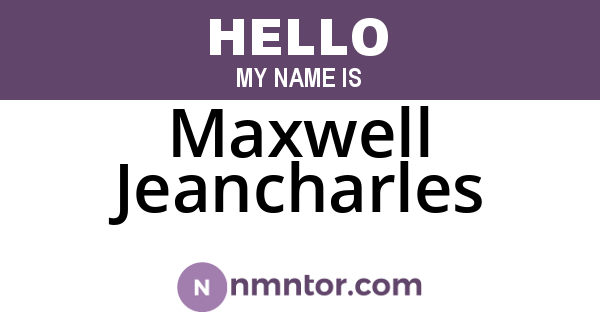 Maxwell Jeancharles