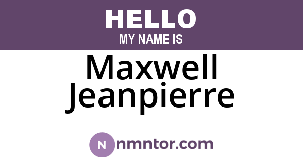 Maxwell Jeanpierre