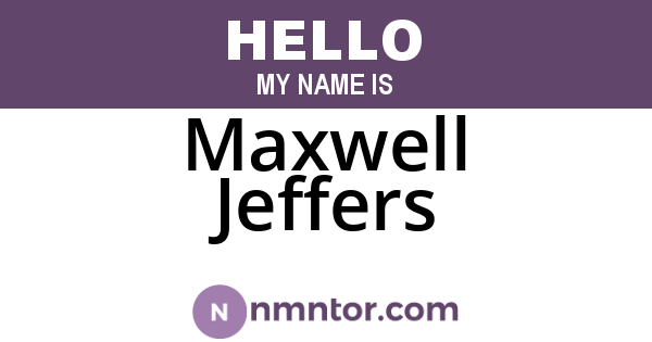 Maxwell Jeffers