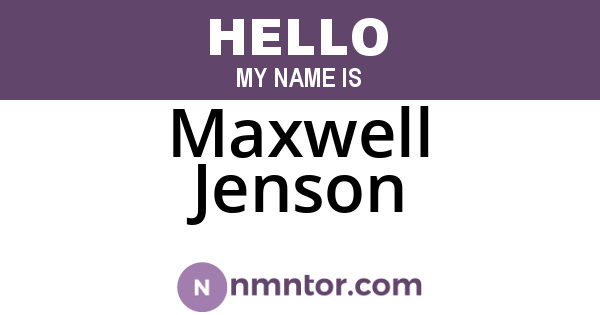Maxwell Jenson
