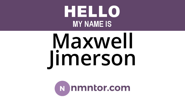 Maxwell Jimerson