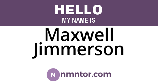 Maxwell Jimmerson