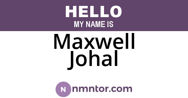 Maxwell Johal