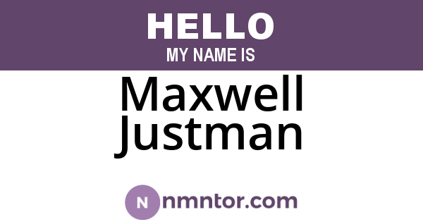 Maxwell Justman