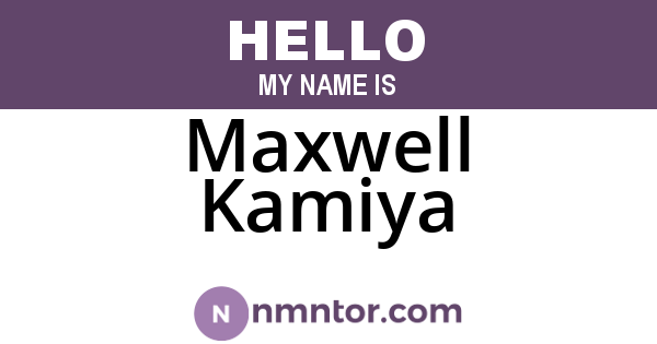 Maxwell Kamiya