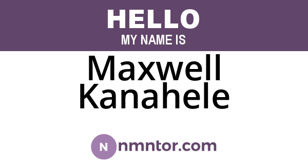 Maxwell Kanahele