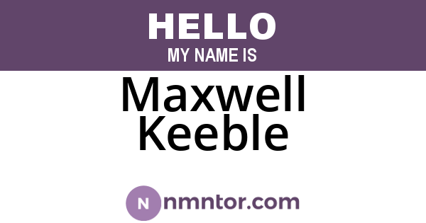 Maxwell Keeble