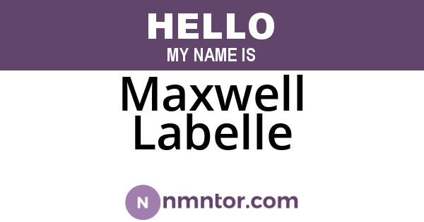 Maxwell Labelle