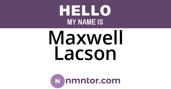 Maxwell Lacson