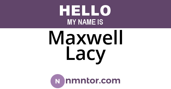 Maxwell Lacy
