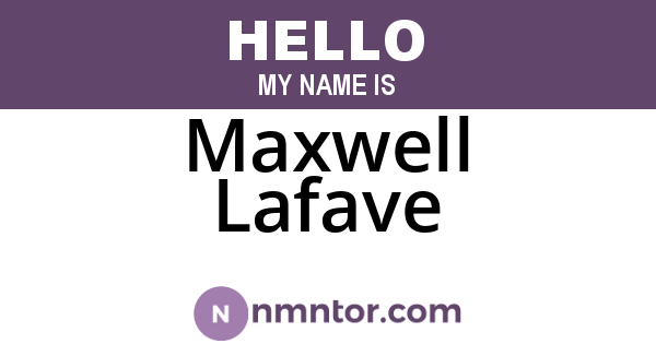Maxwell Lafave